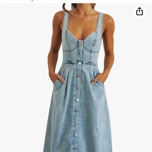 Women's Maxi Denim Dress Summer Sleeveless Halter Bodycon Dresses Size XXL